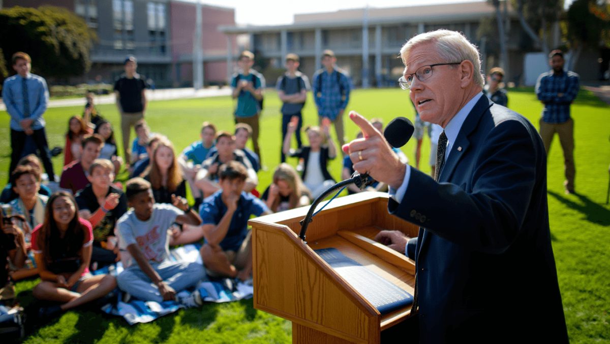 Cal Poly students engage in debates with Christian minister at 4-hour event