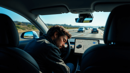 Tesla driver seen napping behind wheel on California highway