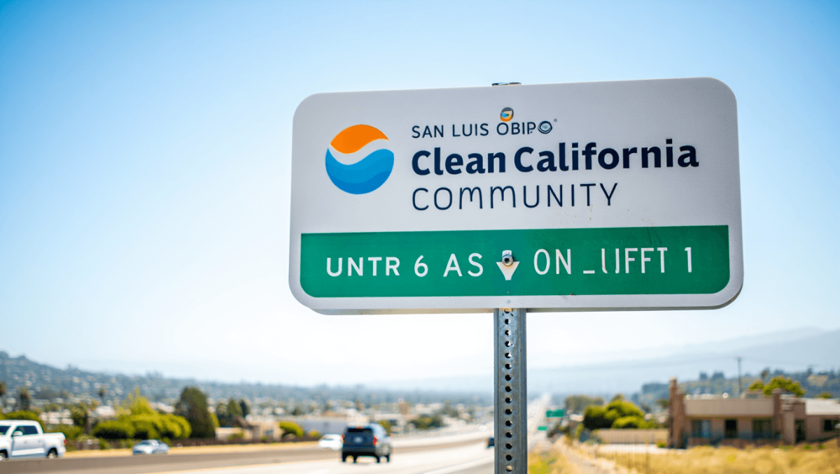 San Luis Obispo installs ‘Clean California Community’ sign, showcasing sustainability efforts
