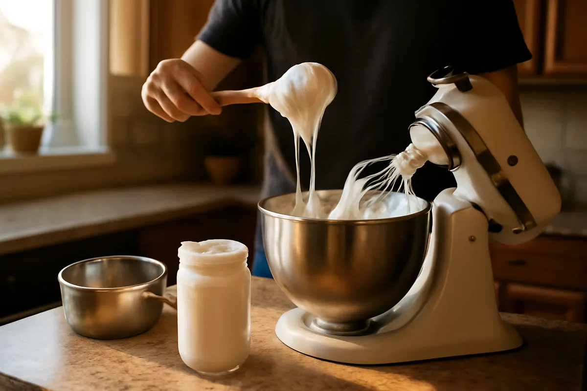 Why make marshmallow fluff at home &mdash; Store-bought marshmallow creme is convenient, but making it yourself lets you adjust sweetness, avoid preservatives, and swap ingredients for allergies or dietary preferences. A simple hot-syrup-and-whipped-foam method produces the same pillowy, spreadable result with