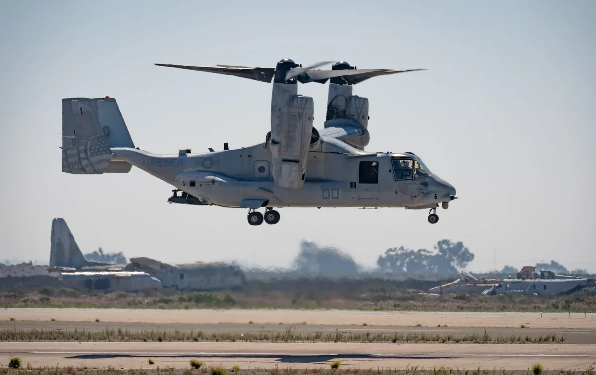 Advanced air mobility aircraft undergoing testing procedures at a research facility