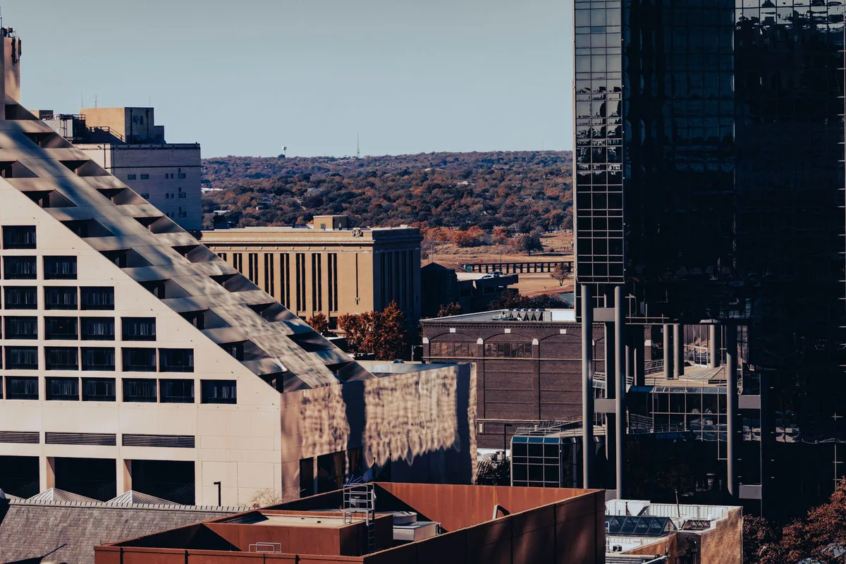 Oklahoma City downtown skyline with bustling streets and visitor activity