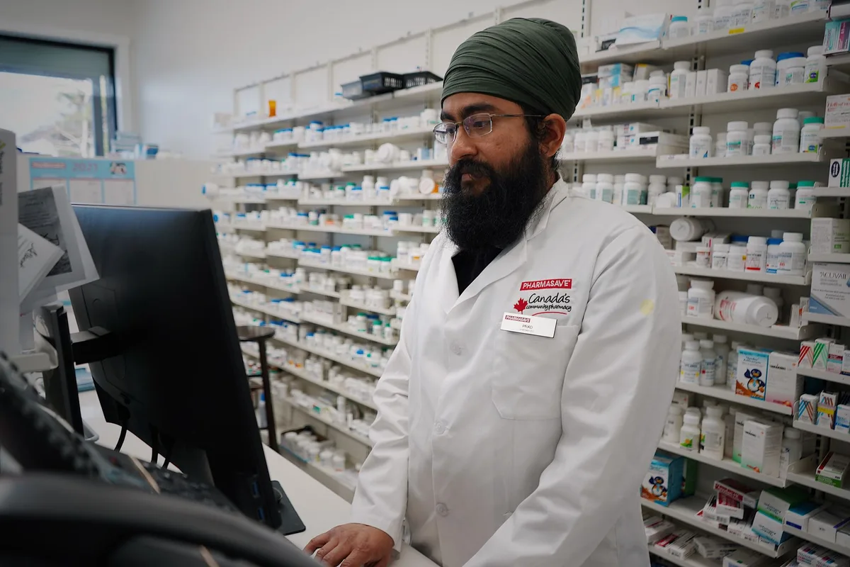 Empty pharmacy shelves following store closure announcement