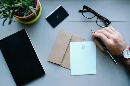 Documents and records related to child care subsidy fraud investigation on a government office desk