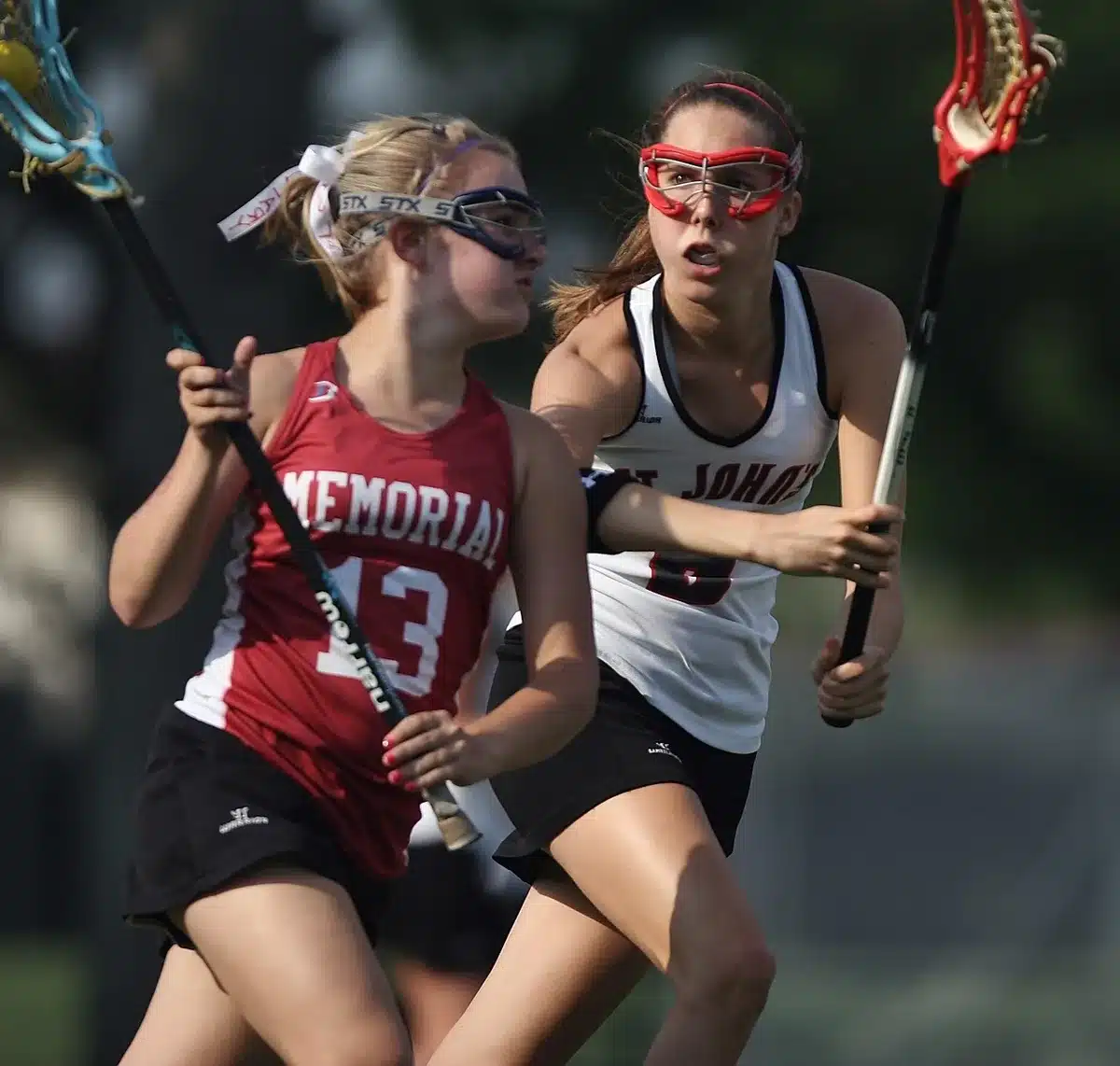 Baltimore-area high school lacrosse players gathered in team huddle