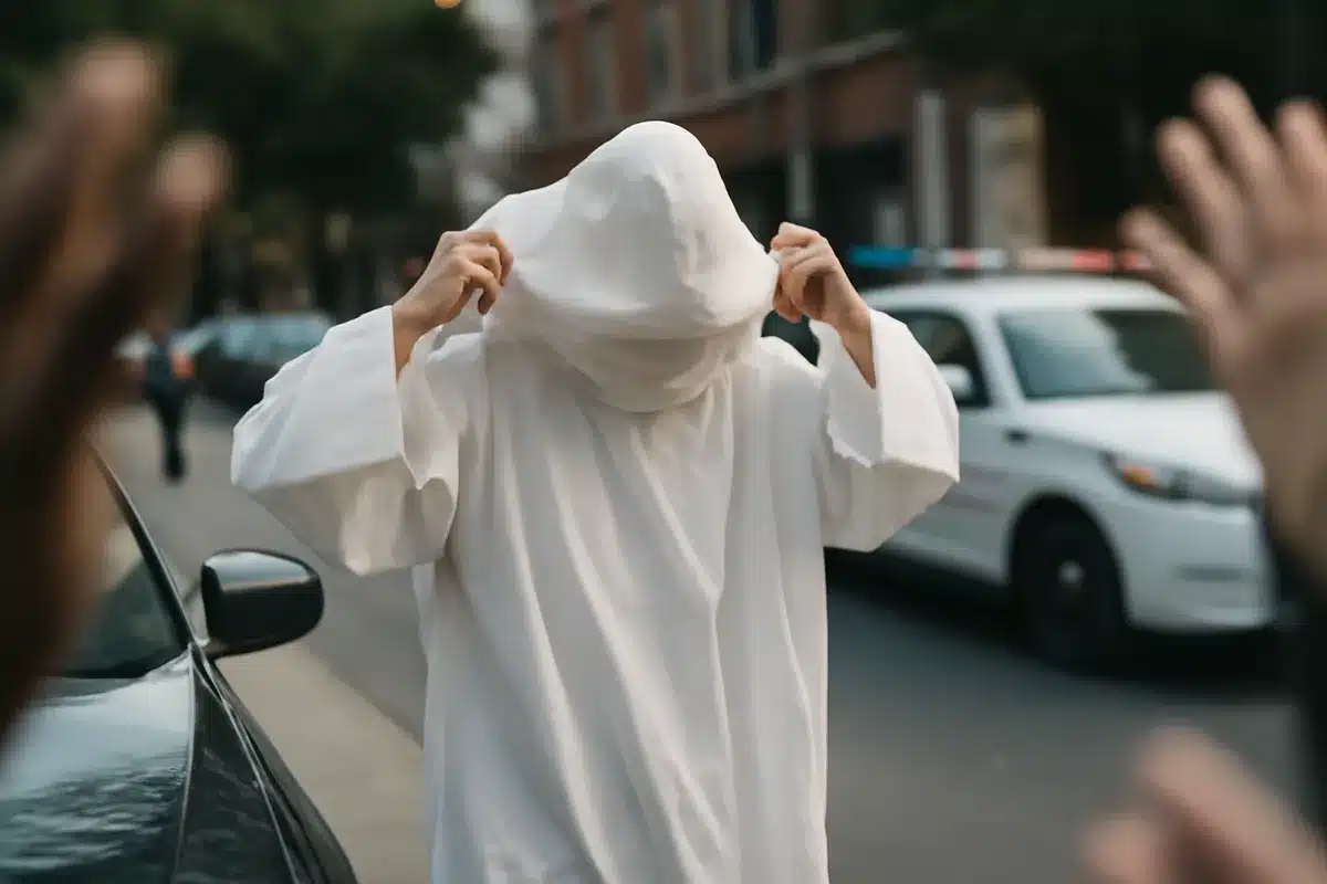 San Luis Obispo: man in white hooded robe arrested for public intoxication